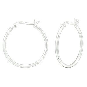 Sterling Silver Hinged Hoop Earrings 30mm